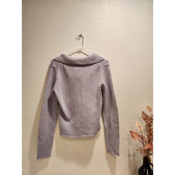 NWT Ann Taylor 100% Cotton Collared Button Cardigan S Lilac Purple Lightweight - Picture 2 of 7